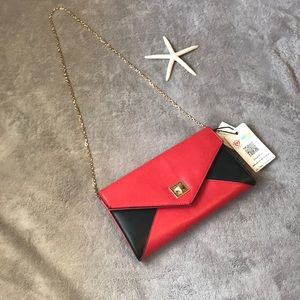 💝Certified Vegan red black crossbody bag